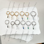 14g 16g 18g 6mm-12mm Aurora Emerald Implant Grade Titanium Chain Gem conch hoop, helix hoop, gold hoop, silver clicker hoop, Segment Ring