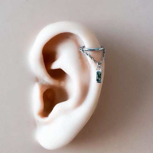 14g 16g 18g 6mm - 12mm Aurora Dusty Blue Implant Grade Titanium Chain Helix Hoop, Segment Ring, Conch Hoop, Gold Hoop, Silver Clicker Hoop