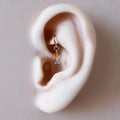 14g 16g 18g 6mm-12mm Dainty Tiny Dusty Blue CZ Vera Dangle Charm Rook Piercing, cartilage piercing, helix hoop, clicker hoop, segment hoop