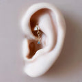 14g 16g 18g 6mm-12mm Dainty Tiny Dusty Blue CZ Vera Dangle Charm Rook Piercing, cartilage piercing, helix hoop, clicker hoop, segment hoop