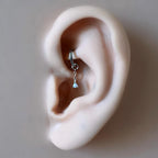 14g 16g 18g 6mm-12mm Dainty Tiny Dusty Blue CZ Vera Dangle Charm Rook Piercing, cartilage piercing, helix hoop, clicker hoop, segment hoop