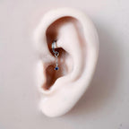 14g 16g 18g 6mm-12mm Dainty Tiny Diamond CZ Vera Dangle Charm Rook Piercing, cartilage piercing, helix hoop, clicker hoop, segment hoop