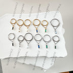 14g 16g 18g 6mm-12mm Aurora Emerald Implant Grade Titanium Chain Helix Hoop, conch hoop, gold hoop, silver clicker hoop, Segment hoop