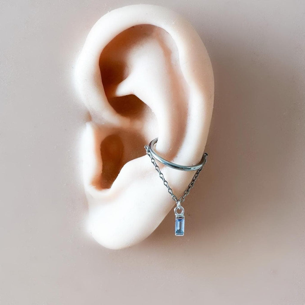 14g 16g 18g 6mm - 12mm Aurora Turquoise Implant Grade Titanium Chain Hoop, helix hoop, conch hoop, gold hoop, silver clicker hoop, segment