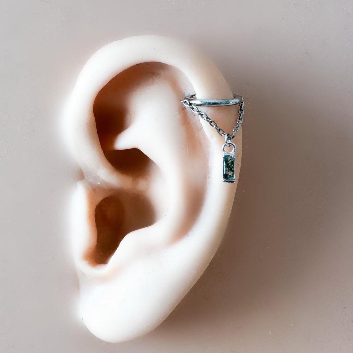 14g 16g 18g 6mm - 12mm Aurora Turquoise Implant Grade Titanium Chain Hoop, helix hoop, conch hoop, gold hoop, silver clicker hoop, segment