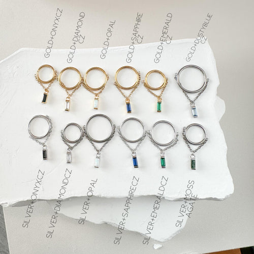 14g 16g 18g 6mm - 12mm Aurora Dusty Blue Implant Grade Titanium Chain Helix Hoop, Segment Ring, Conch Hoop, Gold Hoop, Silver Clicker Hoop