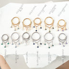 14g 16g 18g 6mm-12mm Sapphire Arya Charm Implant Grade F136 Titanium Chain Conch Hoop, helix hoop, gold hoop, silver clicker hoop, segment