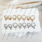 14g 16g 18g 6mm-12mm Pink Ruby CZ Camellia Implant Grade Titanium Chain Gem Hoop conch, septum piercing , conch hoop, gold hoop, helix hoop