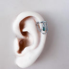 14g 16g 18g 6mm-12mm Emerald CZ Camellia Implant Grade Titanium Chain Gem Hoop conch, septum ring piercing , conch hoop, helix gold hoop