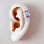 14g 16g 18g 6mm-12mm Emerald CZ Camellia Implant Grade Titanium Chain Gem Hoop conch, septum ring piercing , conch hoop, helix gold hoop