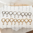 14g 16g 18g 6-12mm Dainty Gold Opal CZ Vera Dangle Charm Titanium Chain Hoop, conch hoop, gold hoop, helix hoop, conch piercing, segment