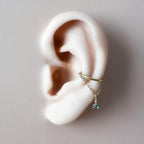 14g 16g 18g 6-12mm Dainty Silver Onyx CZ Vera Dangle Charm Titanium Chain Hoop, conch hoop, gold hoop, helix hoop, conch piercing segment