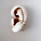14g 16g 18g 6mm-12mm Dainty Selene Dusty Blue Double Chain Helix Piercing, conch earring, chain piercing, helix hoop, Surgical Steel Clicker