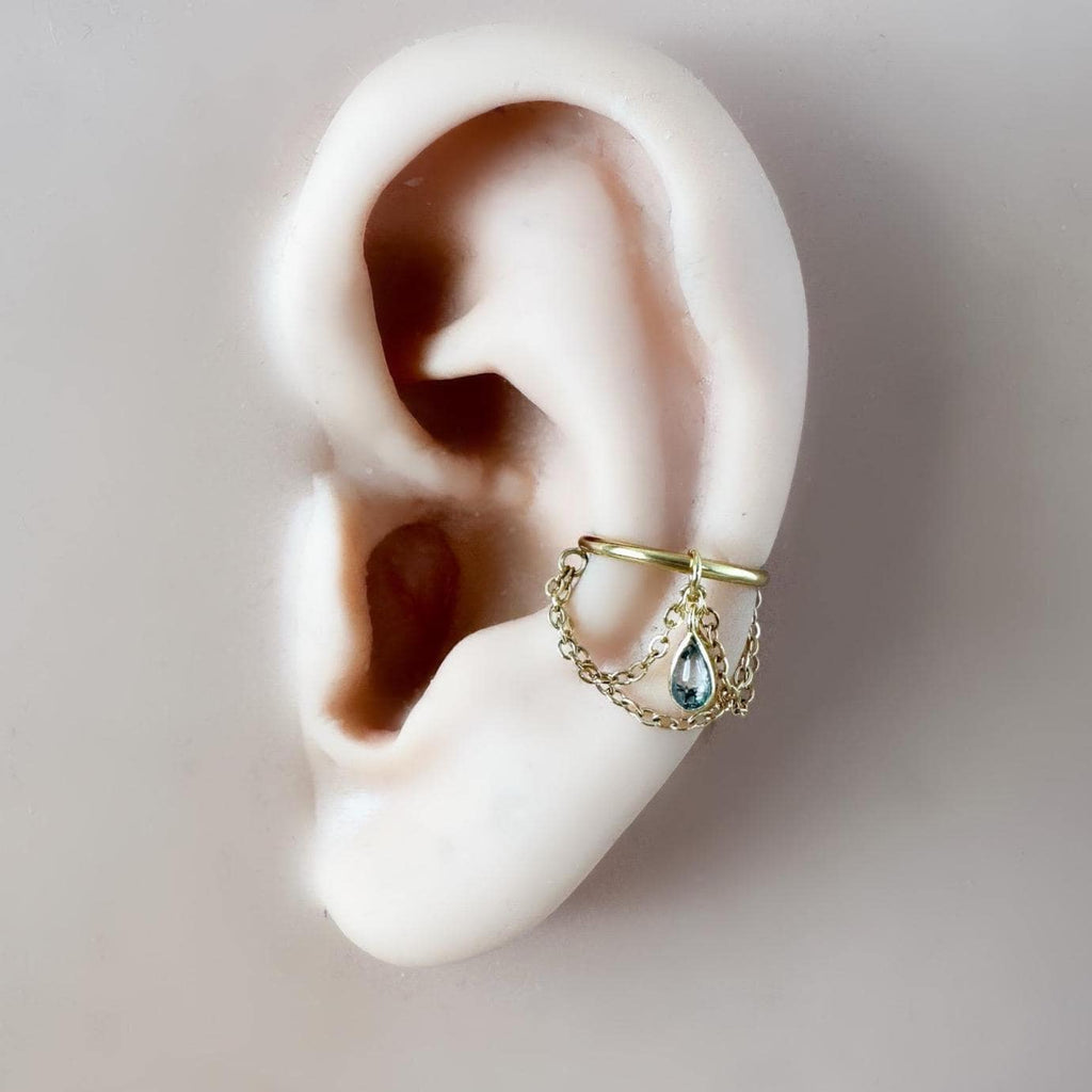 14g 16g 18g 6mm-12mm Diamond cz Camellia Implant Grade Titanium Chain Gem Hoop conch, septum piercing , conch hoop, gold hoop, helix hoop