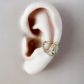 14g 16g 18g 6mm-12mm Moss Agate Camellia Implant Grade Titanium Chain Gem Hoop conch, septum piercing , conch hoop, gold hoop, helix hoop