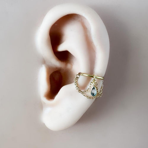 14g 16g 18g 6mm-12mm Moss Agate Camellia Implant Grade Titanium Chain Gem Hoop conch, septum piercing , conch hoop, gold hoop, helix hoop