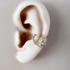 14g 16g 18g 6mm-12mm Camellia Implant Grade Titanium Chain Gem Hoop conch, septum ring piercing , conch hoop, gold hoop, silver hoop