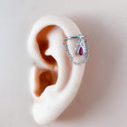 14g 16g 18g 6mm-12mm Camellia Implant Grade Titanium Chain Gem Hoop conch, septum ring piercing , conch hoop, gold hoop, silver hoop