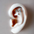 Dainty Hidden Helix Piercing 16g Titanium Selene Silver Diamond CZ flat piercing, helix labret, cartilage piercing, chain piercing, 6mm, 7mm