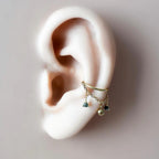 14g 16g 18g 6-12mm Dainty Gold Moss Agate Mini Selene Charm Titanium Chain Hoop, conch hoop piercing, gold hoop, silver hoop, helix hoop,