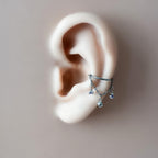 14g 16g 18g 6-12mm Dainty Silver Opal CZ Mini Selene Charm Titanium Chain Hoop, conch hoop piercing, gold hoop, silver hoop, helix hoop,