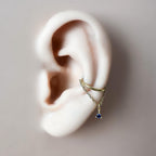 14g16g 18g 6-12mm Dainty Gold Sapphire CZ Vera Dangle Charm Titanium Chain Hoop, conch hoop, gold hoop, helix hoop, conch piercing segment