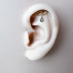 Dainty Hidden Helix Piercing 16g Titanium Camellia Diamond CZ flat piercing, helix labret, cartilage piercing, chain piercing 6mm 7mm 8mm