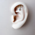 Dainty Hidden Helix Piercing 16g Titanium Camellia Dusty Blue flat piercing, helix labret, cartilage piercing, chain piercing 6mm 7mm 8mm