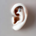 Dainty Hidden Helix Piercing 16g Titanium Camellia Dusty Blue flat piercing, helix labret, cartilage piercing, chain piercing 6mm 7mm 8mm