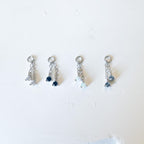 Sterling Silver Dainty Double Dusty Blue Charm Chain Dangle Helix Hoop Charm, sterling silver Charms, Titanium Hoops, cartilage piercing