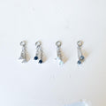Sterling Silver Dainty Double Sapphire CZ Charm Chain Dangle Helix Hoop Charm, sterling silver Charms, Titanium Hoops, cartilage piercing