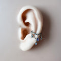14g 16g 18g 6mm-12mm Dainty Selene Dusty Blue Single Chain Conch Piercing, conch earring, chain piercing, helix hoop, Surgical Steel Clicker