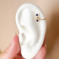 Dainty Singe Chain Lapis Blue Helix Piercing, cartilage piercing, hoop huggies, body piercing, chain earrings, helix hoops, minimalist