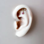 Dainty Hidden Helix Piercing 16g Titanium Camellia Diamond CZ flat piercing, helix labret, cartilage piercing, chain piercing 6mm 7mm 8mm