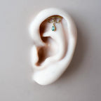Dainty Hidden Helix Piercing 16g Titanium Camellia Sapphire CZ flat piercing, helix labret, cartilage piercing, chain piercing 6mm 7mm 8mm