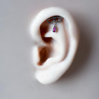 Dainty Hidden Helix Piercing 16g Titanium Camellia Dusty Blue flat piercing, helix labret, cartilage piercing, chain piercing 6mm 7mm 8mm