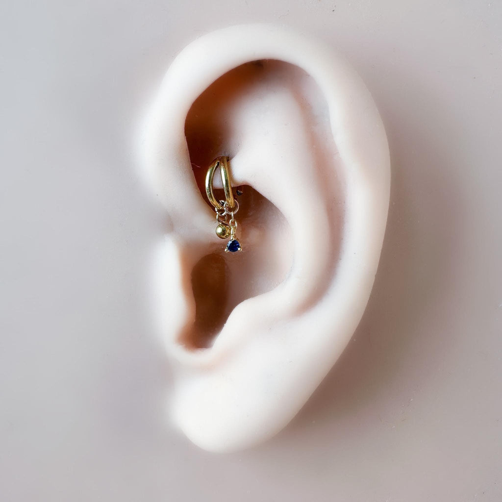 16g 18g 6mm 8mm Dainty Double Hoop Moss Agate Dangle Charm, Titanium Rook Piercing Hoop, hoop huggies, cartilage piercing, helix hoop charm