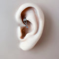16g 18g 6mm 8mm Dainty Double Hoop Dusty Blue CZ Dangle Charm, Titanium Rook Piercing Hoop, hoop huggies, cartilage piercing, helix charm