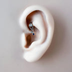 16g 18g 6mm 8mm Dainty Double Hoop Opal CZ Dangle Charm, Titanium Rook Piercing Hoop, hoop huggies, cartilage piercing, helix hoop charm