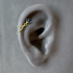 Dainty Double Chain Moonstone CZ Helix Piercing, cartilage piercing, hoop huggies, body piercing, chain earrings, helix hoops, minimalist