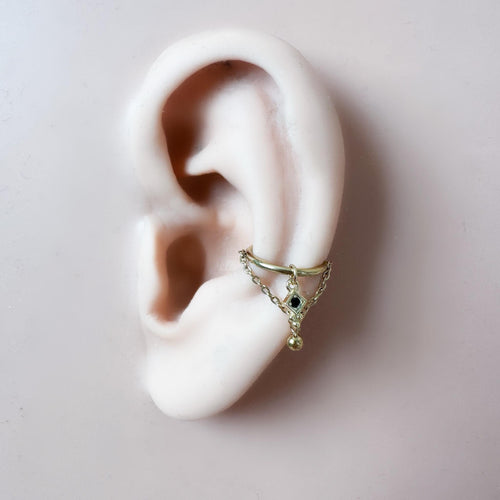 14g 16g 18g 6mm-12mm Amelia Ball Onyx CZ Implant Grade Titanium Chain conch hoop, helix hoop, gold hoop, silver clicker hoop, Segment Ring