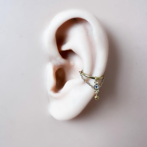 14g 16g 18g 6mm-12mm Amelia Ball Amethyst CZ Implant Grade Titanium Chain conch hoop, helix hoop, gold hoop, clicker hoop, Segment Ring