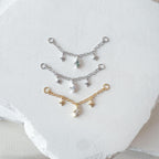 Dainty Industrial Barbell Diamond CZ Star Diamond CZ Chain (only) for Piercing, Helix Chain Piercing, Earring Chain, Conch Chain Piercing