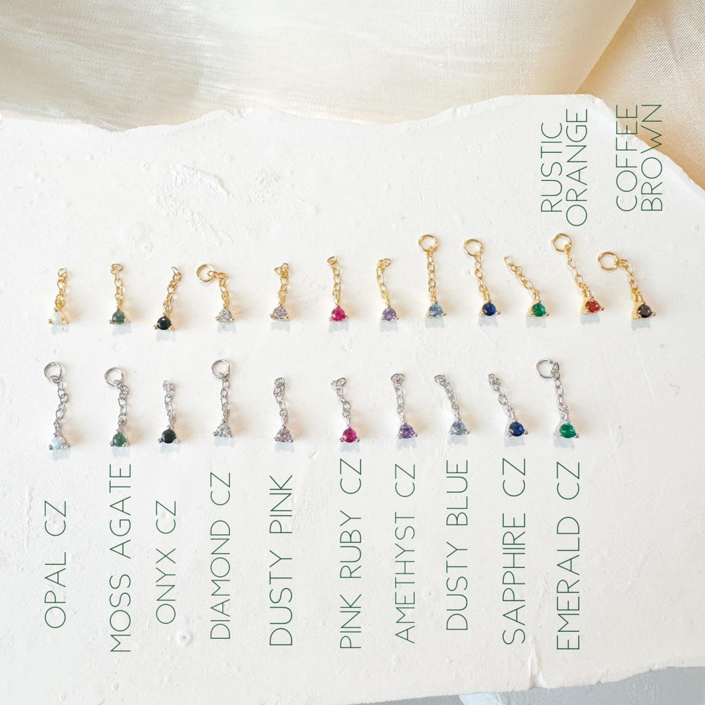 Dainty DANA Gold Amethyst CZ F136 Titanium 16G 18g Push Pin Flat Back Vertical Helix Piercing, Vertical rook piercing,