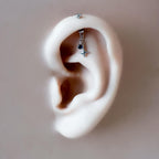 Dainty Dainty Star and CZ F136 Titanium 16G 18g Push Pin Flat Back Vertical Helix Piercing, Vertical rook piercing, hidden rook, flat pierce