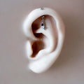 Dainty Dainty Star and CZ F136 Titanium 16G 18g Push Pin Flat Back Vertical Helix Piercing, Vertical rook piercing, hidden rook, flat pierce