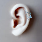 Non Piercing Clip On Ear Cuff Dainty Diamond CZ Teardrop Double Chain Helix Piercing, cartilage piercing, conch hoops, conch clip on