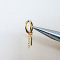 16g 18g 6mm 8mm Dainty Double Hoop Chain Ball Dangle Charm, Titanium Rook Piercing Hoop, hoop huggies, cartilage piercing, helix hoop charm