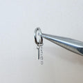 16g 18g 6mm 8mm Dainty Double Hoop Chain Ball Dangle Charm, Titanium Rook Piercing Hoop, hoop huggies, cartilage piercing, helix hoop charm