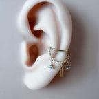 14g 16g 18g 6mm-12mm DANA Gold Opal CZ Implant Grade Titanium Chain Gem Hoop conch, septum piercing , conch hoop, gold hoop, helix hoop